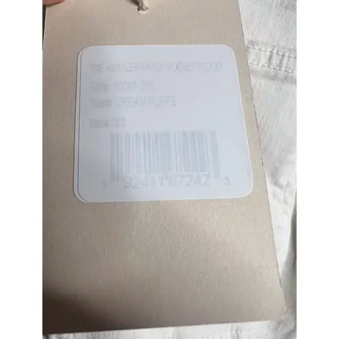 NWT Mother The Hustler Patch Pocket Flood Jean in Cream Puff White Size 32