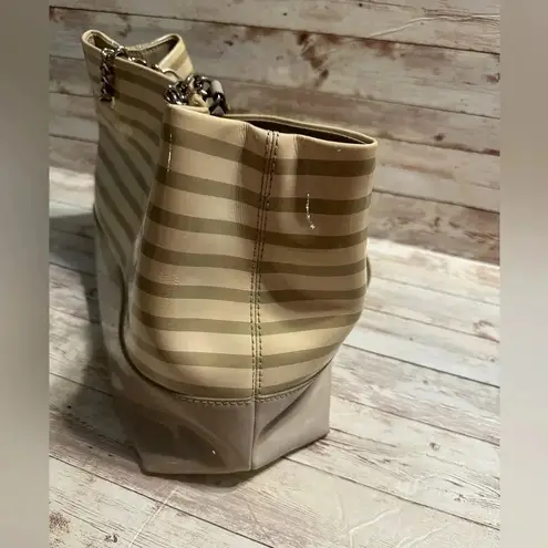 Kate Spade  Patent Leather Purse Shoulder Bag Striped Neutral