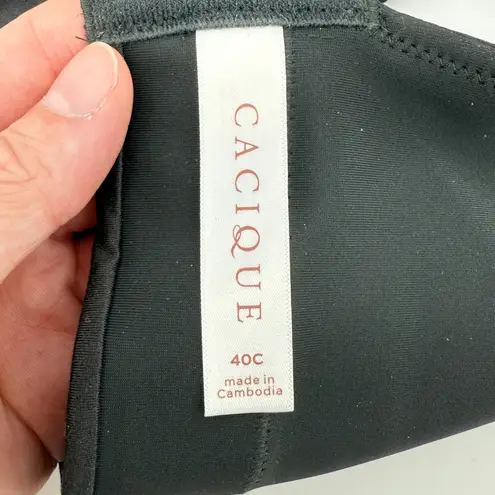 Cacique Invisible Backsmoother Lightly Lined No-Wire Bra Black 40C Full Coverage - Image 7