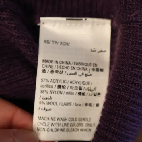 Bar III NWT  Purple Dynasty Cowl Turtleneck Sweater Zipper Fall Winter Size XS‎ - Image 5