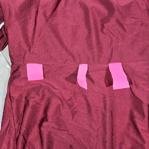 Cynthia & Sahar *Flawed* Mermaid Dress with Slight Train in Cabernet CS108 XL Red