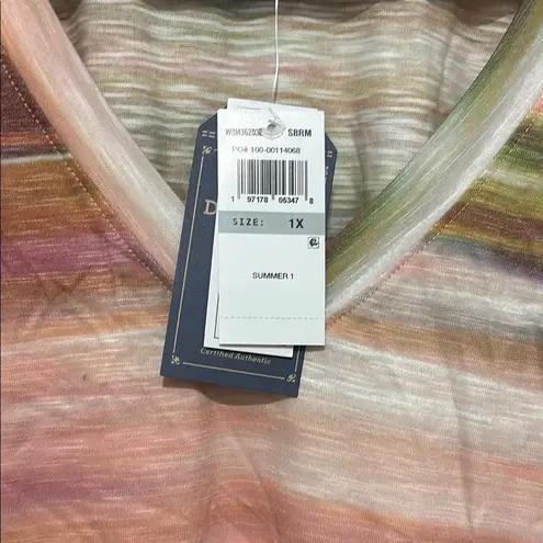 Democracy Multicolor Striped V-Neck Tee