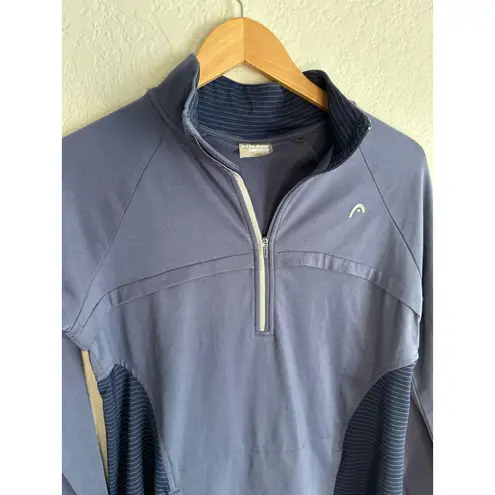 Head Half Zip Blue Pullover Thumbhole Pouch Athleisure Athletic Stretchy Tennis