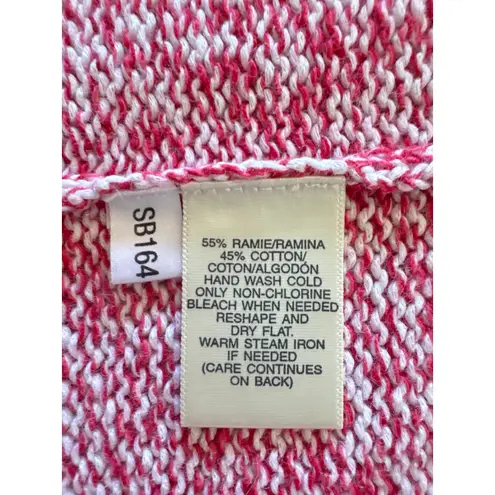 Susan Bristol Women’s XL Pink White Knit Tank Top Sleeveless Scoop Neck