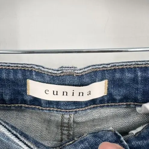 Eunina Jeans Tobi Super High Rise Mom Jeans Crop Size 7 Dostressed Torn Ripped