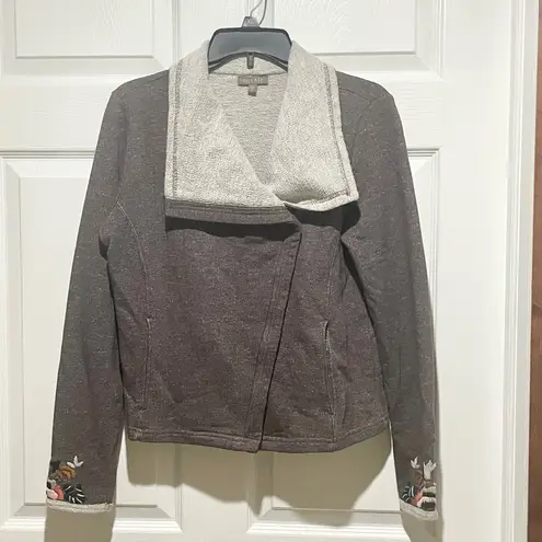 LILLA P Embroidered Terry Moto Jacket