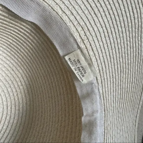 Straw Sun Visor Multi Stranded Beaded Trim Floppy Hat Red