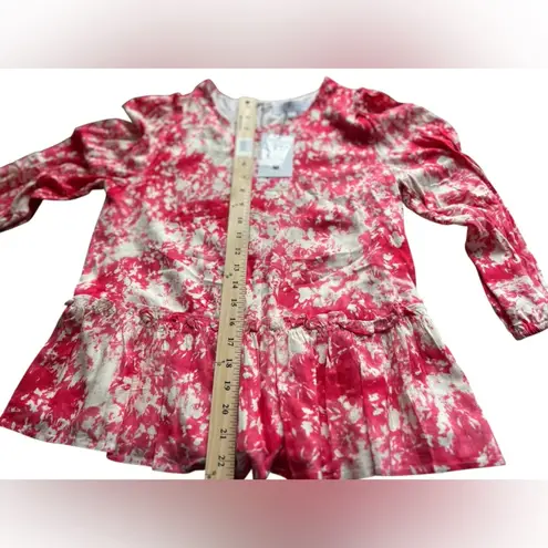 Sugarlips Women's M Pink Floral Ruffle Blouse Long Sleeve Casual Top Size M