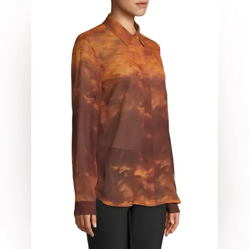 LAFAYETTE 148 NEW YORK Zora Sunset Sky Silk Blouse S