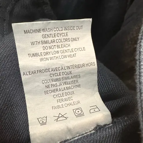 Anthropologie Level 99 Linen Blend Navy Gaucho Wide Leg Capri Pants Size 28 Blue