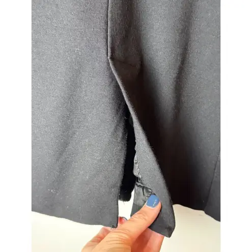 Carmen Marc Valvo Blazer Women 4 Black Faux Leather Single Breasted Corpcore