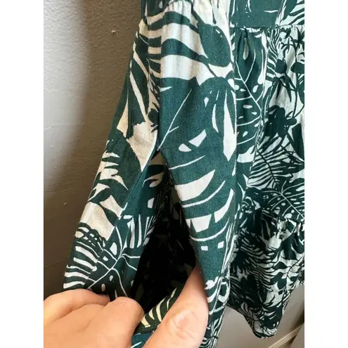 Sundry for Evereve Women's Size 2 Green Palm Print Mini Dress EUC