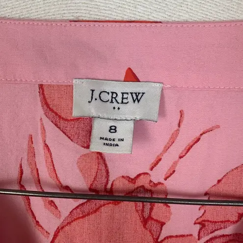 J.Crew  women's size 8 medium pink lobster dress tiered belt red nautical vaca re