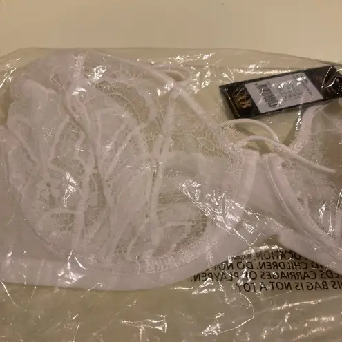 NWT Dita Von Teese Maestra White Lace Underwire Balconette Bra Size 36C