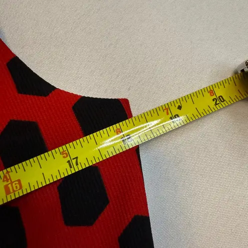 Connected Apparel Red Black Geometric Sleeveless Sheath Dress Women Size 12 #