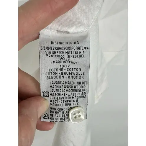 820 I Caliban Women's Short Sleeve Button Up Shirt Dress Size 40 Medium White