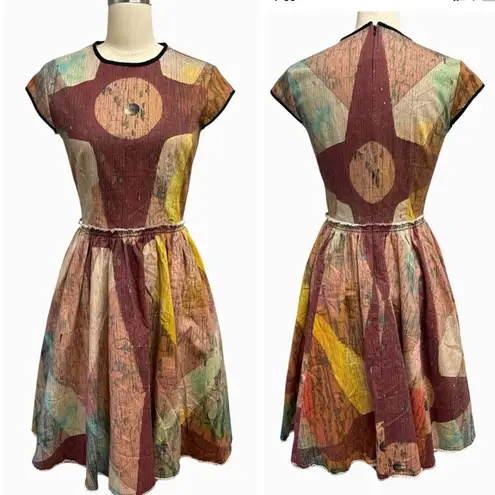 Making The Cut Winning Look Gary Graham Carnival Painting Cotton Dress Size M