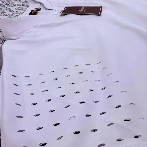 Felisou Womens V Neck Golf / Pickleball Polo Short Sleeve Sport Shirt XL NWT White