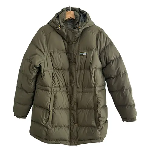 LL Bean Womens Mountain Classic Down Parka Size L Quilted 650