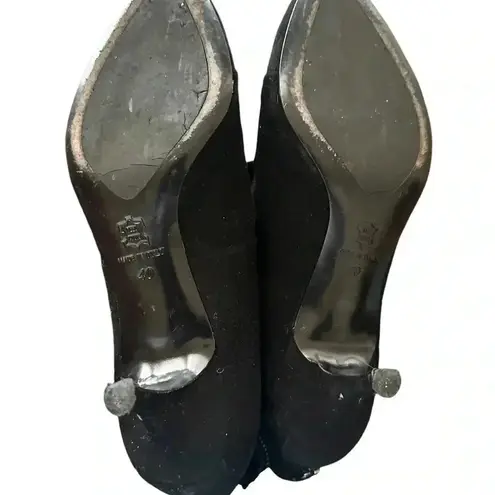 Georges Rech Paris Boots all Leather Black Velvet size 40 low heels 3.5”