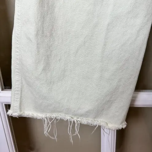 Mango Pale Lemon Yellow Wide Leg Denim Jeans Size 4