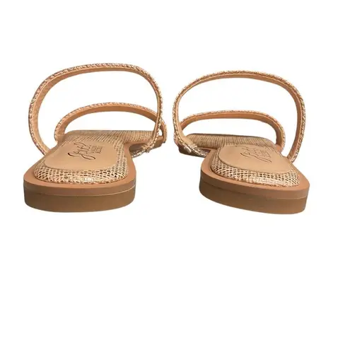 Jewel Badgley Mischka Anthropologie Helena Flat Sandal Size 8.5 Rose Gold NWB Pink