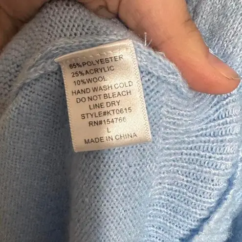 Kayla's Armoire Powder Blue Cropped Cardigan Puff Sleeve Soft Girl Aesthetic L Size L