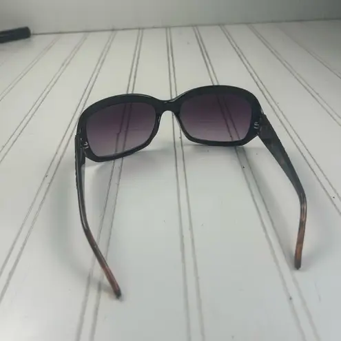 Black Oversized Square Sunglasses w Purple Gradient Lenses Women Fashion Shades