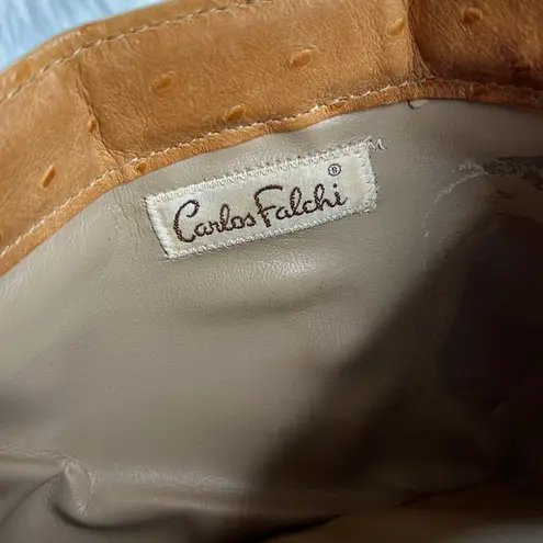 Carlos Falchi Vintage Tan Leather Patchwork Clutch