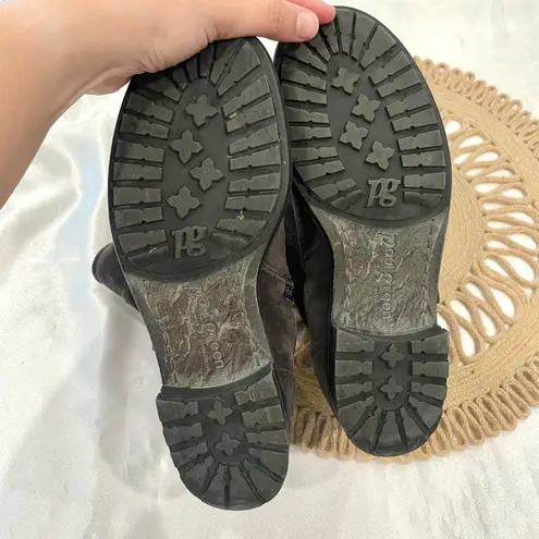 Paul Green Women's Adison Boot Biker Moto Distress Brown Suede Size UK 4