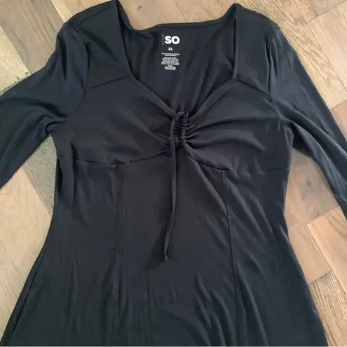 SO  Goods For Life Black Fit & Flare Long Sleeve Dress Size XL