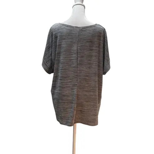 Susan Lawrence Heather Gray Short Cuffed Sleeve Shirt with Silver Metal Studs 2X