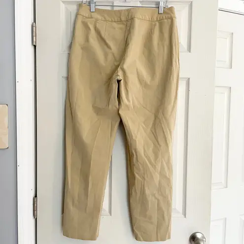 LL Bean Cotton Blend Pants Straight Leg Casual Trousers Size 12 Office Classic Tan