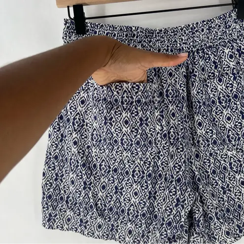 Briggs New York Briggs New York Womens Linen Blend Navy White Tribal Patterned Shorts Size S