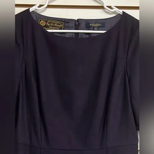 Brooks Brothers Wool Plum Colored A-Line Career Dress Size 12 Ing. Loro Piana C.