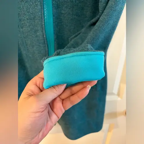 Title Nine Size S Teal Blue Full-Zip Knit Cardigan Sweater Wool Blend Pockets