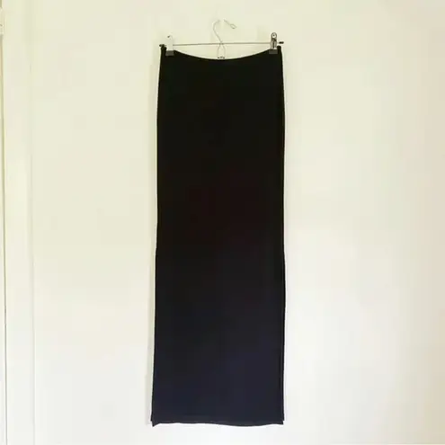 LNA Steph Ribbed Maxi Skirt in Black NWT Size XS Retail $125