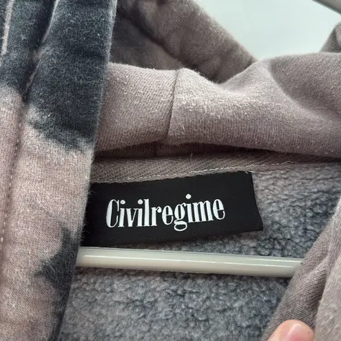 Civil Regime Tie Dye Hoodie Women’s Size Large Floral Embroidery Streetwear Black