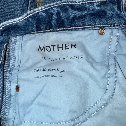 Mother Superior Tomcat Rainbow Pocket Distressed High Rise Jeans Blue Size 26