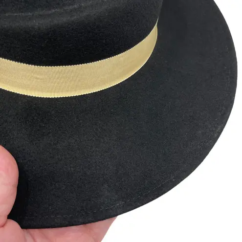 Doeskin Vintage Ladies Hat Black Felt Fedora And Feathers Made In USA