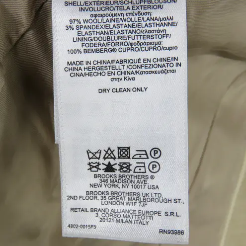 Brooks Brothers Loro Piana Stellita Fit Blazer Caramel Tan Wool Blazer Jacket 12