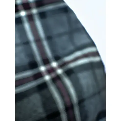 Eddie Bauer Skirt Womens Medium 6 Gray Plaid Tartan Wool Blend Lined Mini Winter