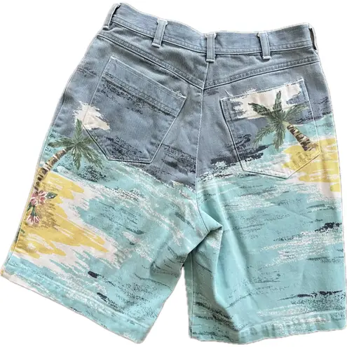 Vintage Together Printed Denim Bermuda Shorts 8 High