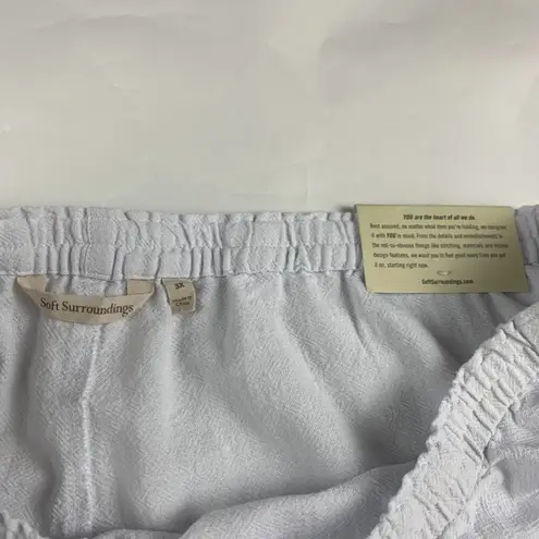 Soft Surroundings White Cotton Gauze Pull On Wide Leg Lounge Pant 3X New