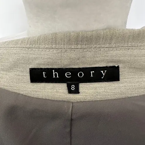 Theory  Wool Blend Taupe Gray Career Professional Blazer Women's Size 8 Medium