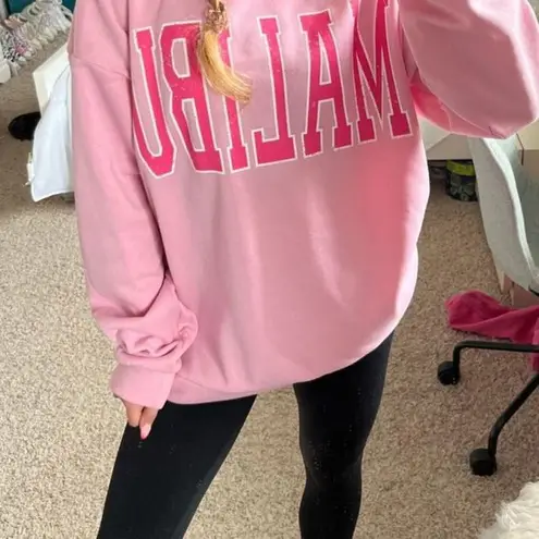 Francesca's pink oversized crewneck hoodie