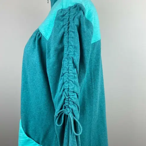 Neon Buddha Jacket L Womens Zip Up Lightweight Ruched Tie Sleeve Large