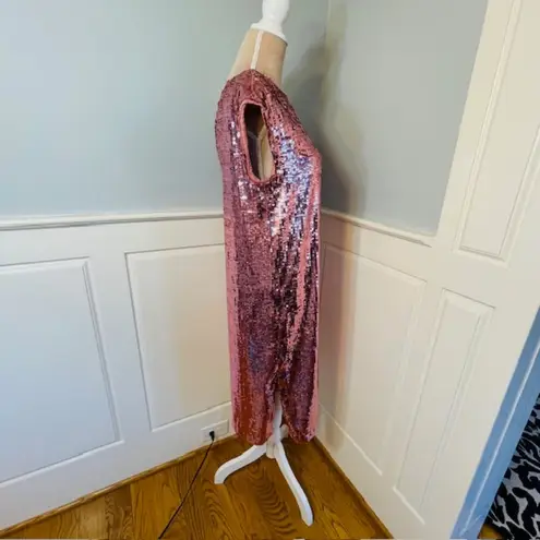 Maeve by Anthropologie Pink Sequin Kara Popover Midi Dress Small