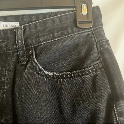 Ymi Black Denim Jeans Junior Size 9 High Rise Wide Leg Hipster Punk Edgy Grunge