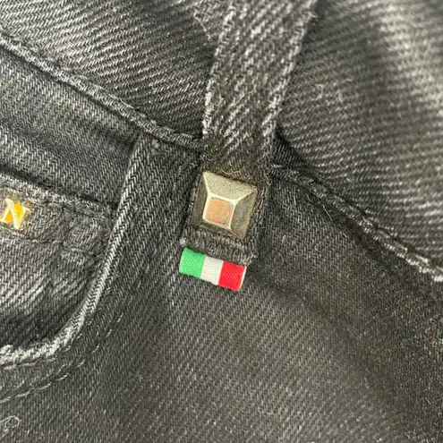 Philipp Plein Women's Black Texas Rock Distressed Straight Cut Jeans Size 26